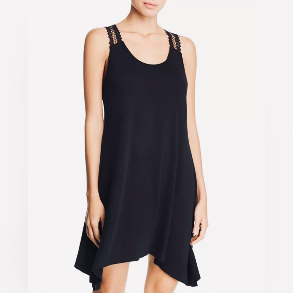 J. Valdi Luxe Jersey Crochet Racerback Swim Coverup Dress Size S